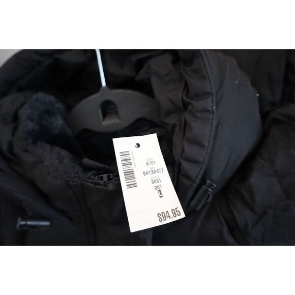 Aéropostale 8681 Women's Sz L Black Oversized Quilted Hooded Puffer Jacket - Picture 4 of 7